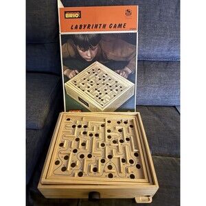 Vintage Brio of Sweden Wooden Labyrinth #31804 — Tested/Working w/ Ball & Box